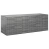 Garden Cushion Box PE Rattan 291x100.5x104 cm Grey Colour grey Size 291 x 100.5 x 104 cm 