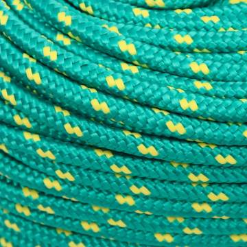 Durable Green Boat Rope 10mm 100m | Polypropylene for Boating