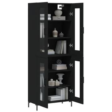 Elegant Highboard Black - 69.5x34x180 cm | Hipomarket UK