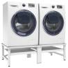 Washing & Drying Machine Pedestal with Pull-out Shelves - White