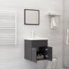 Stylish 2 Piece Bathroom Furniture Set - High Gloss Grey