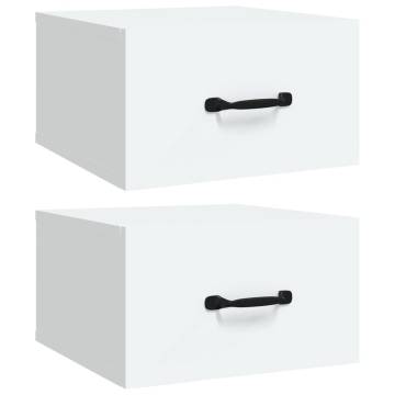 Wall-Mounted Bedside Cabinets - 2 pcs White 35x35x20 cm