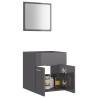 Stylish 2 Piece Bathroom Furniture Set - High Gloss Grey