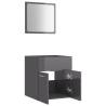 Stylish 2 Piece Bathroom Furniture Set - High Gloss Grey