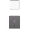 Stylish 2 Piece Bathroom Furniture Set - High Gloss Grey