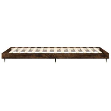 Smoked Oak Bed Frame 75x190 cm - Durable Engineered Wood