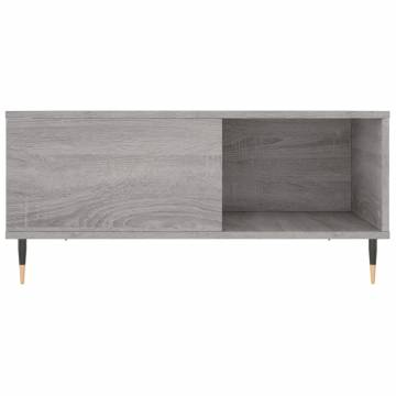 Elegant Grey Sonoma Coffee Table - 80x80 cm Engineered Wood