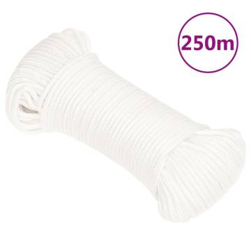 Boat Rope Full White 3mm 250m - Durable Polypropylene