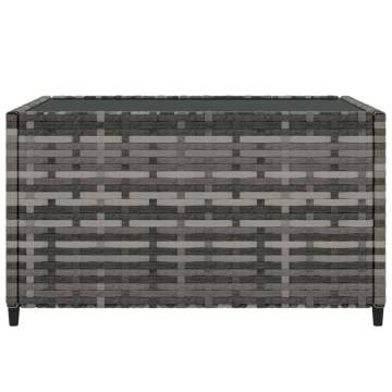 Square Garden Coffee Table Grey - 50x50cm Poly Rattan