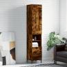 Highboard Smoked Oak 34.5x34x180 cm Engineered Wood Colour smoked oak Quantity in Package 1 Model 2 drawers 2 shelves 