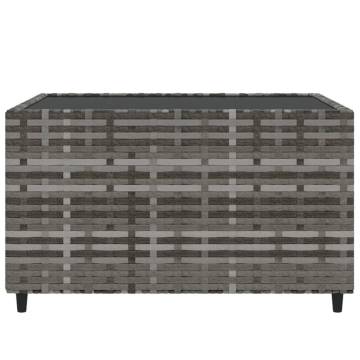 Square Garden Coffee Table Grey - 50x50cm Poly Rattan