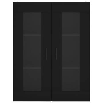 Stylish Black Highboard - 69.5x34x180 cm Engineered Wood