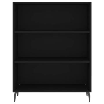 Stylish Black Highboard - 69.5x34x180 cm Engineered Wood