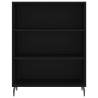 Stylish Black Highboard - 69.5x34x180 cm Engineered Wood