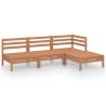 4 Piece Garden Lounge Set - Solid Pinewood Honey Brown