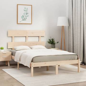 Solid Wood Bed Frame 140x190 cm - Timeless Design & Sturdy