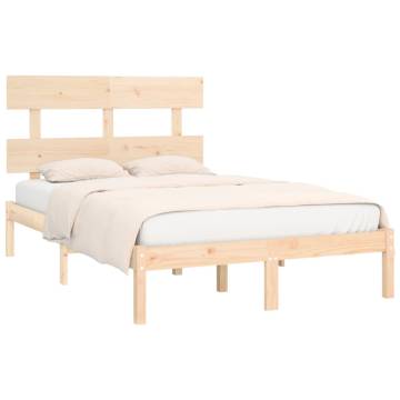 Solid Wood Bed Frame 140x190 cm - Timeless Design & Sturdy