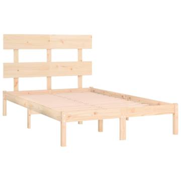 Solid Wood Bed Frame 140x190 cm - Timeless Design & Sturdy