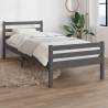 Bed Frame Grey Solid Wood 100x200 cm Colour grey Size 100 x 200 cm 