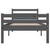 Grey Solid Wood Bed Frame 100x200 cm | Stylish & Sturdy