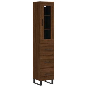 Elegant Highboard in Brown Oak - 34.5x34x180 cm | HipoMarket