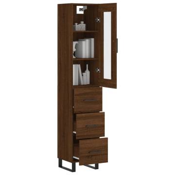 Elegant Highboard in Brown Oak - 34.5x34x180 cm | HipoMarket