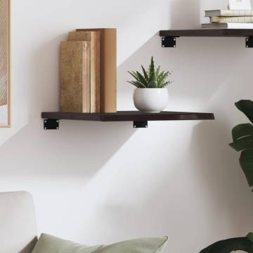 Wall Shelf Dark Brown 40x40x2 cm - Solid Oak Wood | HipoMarket