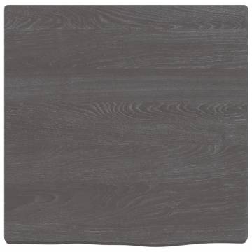 Wall Shelf Dark Brown 40x40x2 cm - Solid Oak Wood | HipoMarket