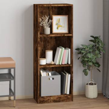 3-Tier Book Cabinet Smoked Oak - Stylish & Practical Storage