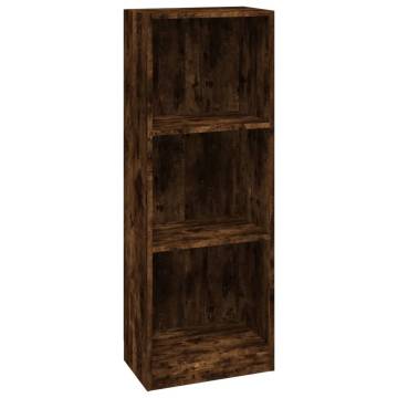 3-Tier Book Cabinet Smoked Oak - Stylish & Practical Storage