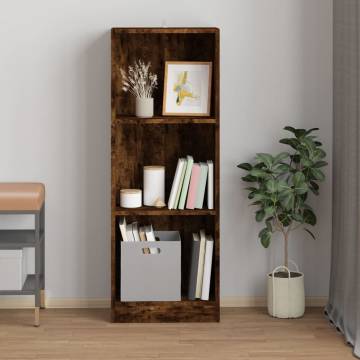 3-Tier Book Cabinet Smoked Oak - Stylish & Practical Storage