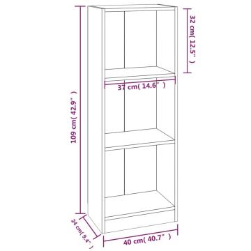 3-Tier Book Cabinet Smoked Oak - Stylish & Practical Storage