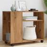  Side Table with Wheels Artisian Oak 70x35x60 cm Engineered Wood Colour oak Quantity in Package 1 