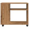 Side Table with Wheels Artisan Oak - Practical & Stylish