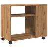 Side Table with Wheels Artisan Oak - Practical & Stylish