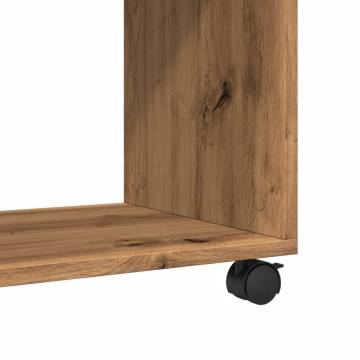 Side Table with Wheels Artisan Oak - Practical & Stylish