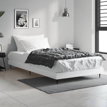 White Bed Frame 90x190 cm Single - Engineered Wood Quality