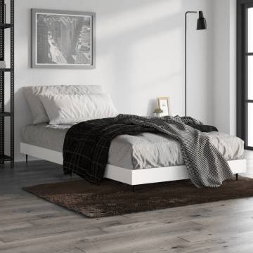 White Bed Frame 90x190 cm Single - Engineered Wood Quality