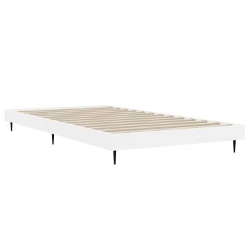 White Bed Frame 90x190 cm Single - Engineered Wood Quality