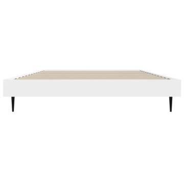 White Bed Frame 90x190 cm Single - Engineered Wood Quality