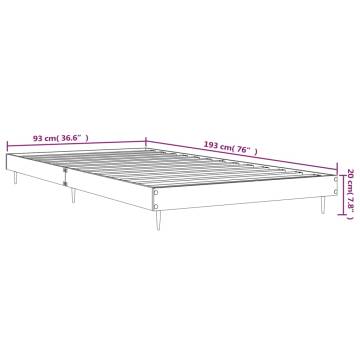 White Bed Frame 90x190 cm Single - Engineered Wood Quality