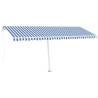 Freestanding Manual Retractable Awning 500x300 cm - Blue/White