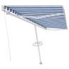 Freestanding Manual Retractable Awning 500x300 cm - Blue/White