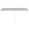 Freestanding Manual Retractable Awning 500x300 cm - Blue/White