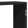 Black Wall Shelf 159x18x65 cm - Durable Engineered Wood