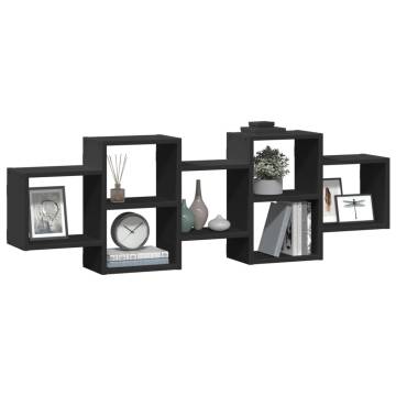 Wall Shelf Black 129x18x42 cm - Stylish Storage Solution