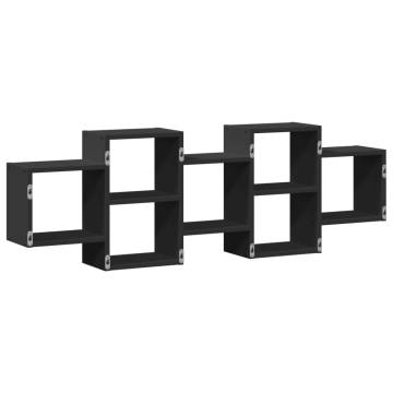 Wall Shelf Black 129x18x42 cm - Stylish Storage Solution