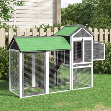 Chicken Coop Grey - Solid Pine Wood 193x65x117 cm