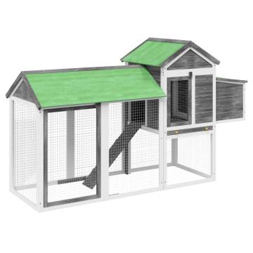 Chicken Coop Grey - Solid Pine Wood 193x65x117 cm