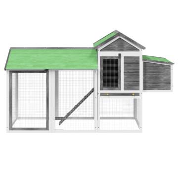 Chicken Coop Grey - Solid Pine Wood 193x65x117 cm